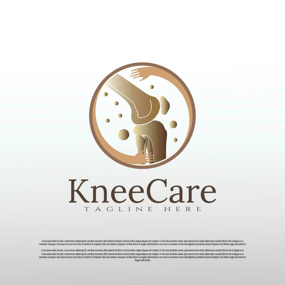 knee bone logo with care concept. healthcare and medical icon. illustration element vector