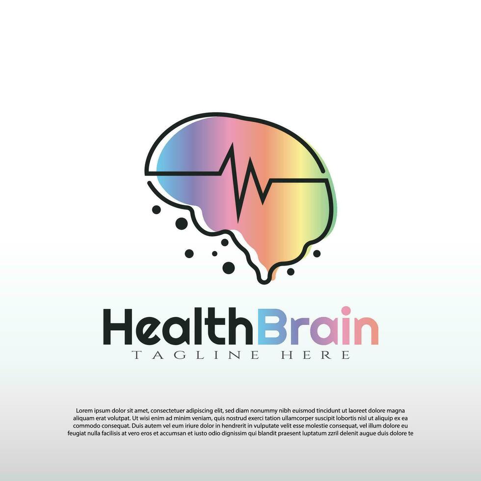 Human brain logo with digital concept. future technology icon -vector vector