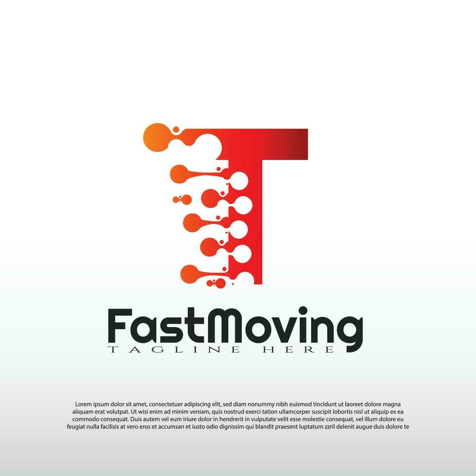 Fast Moving logo with initial T letter concept. Movement sign. Technology business and digital icon -vector vector