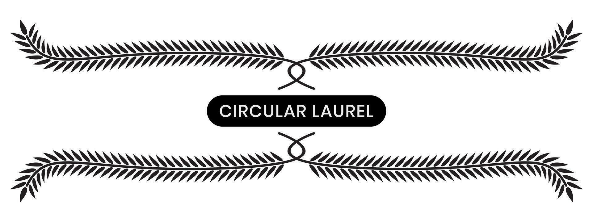 Black laurel wreath with a white background. vector