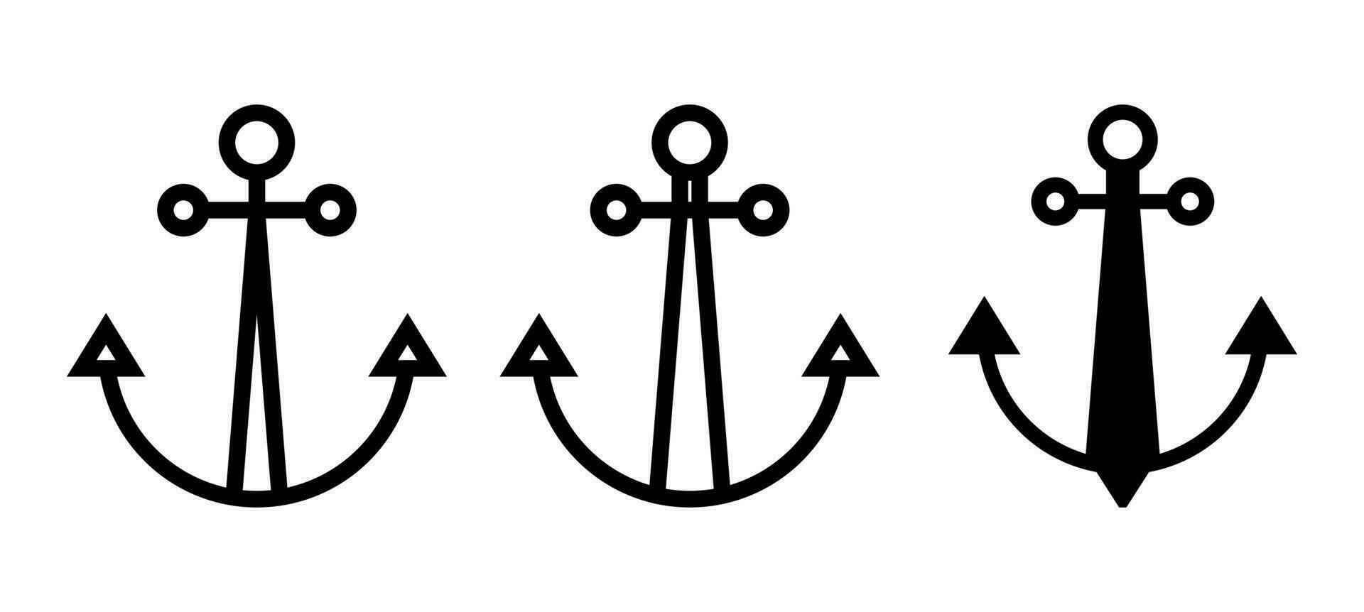 Ship anchor icon. Boat anchor flat symbol for apps and websites vector