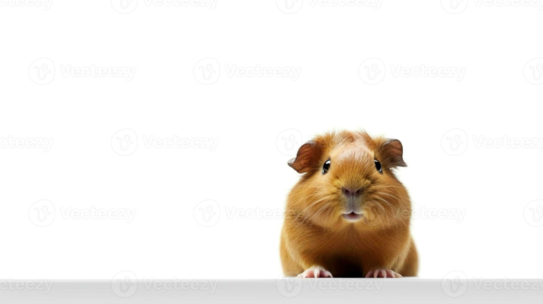 Photo of a guinea pig on white background. Generative AI