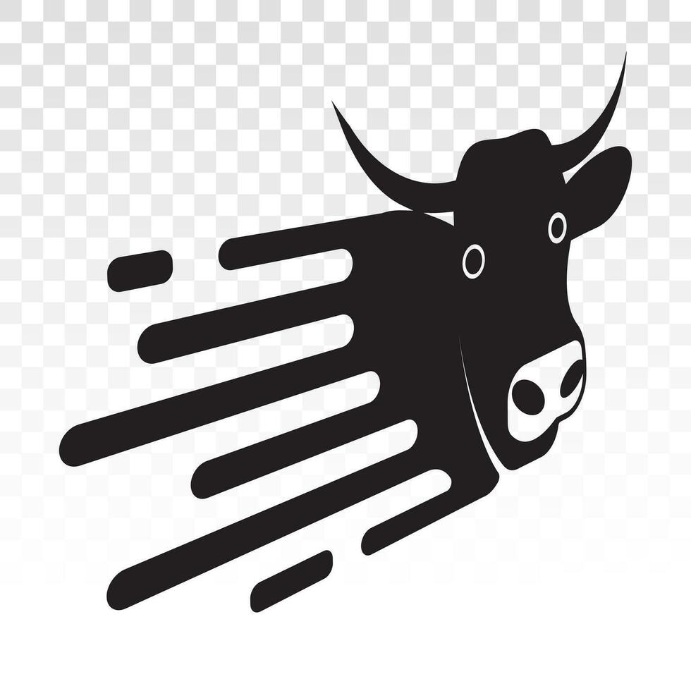 speed cow logo for apps or website vector