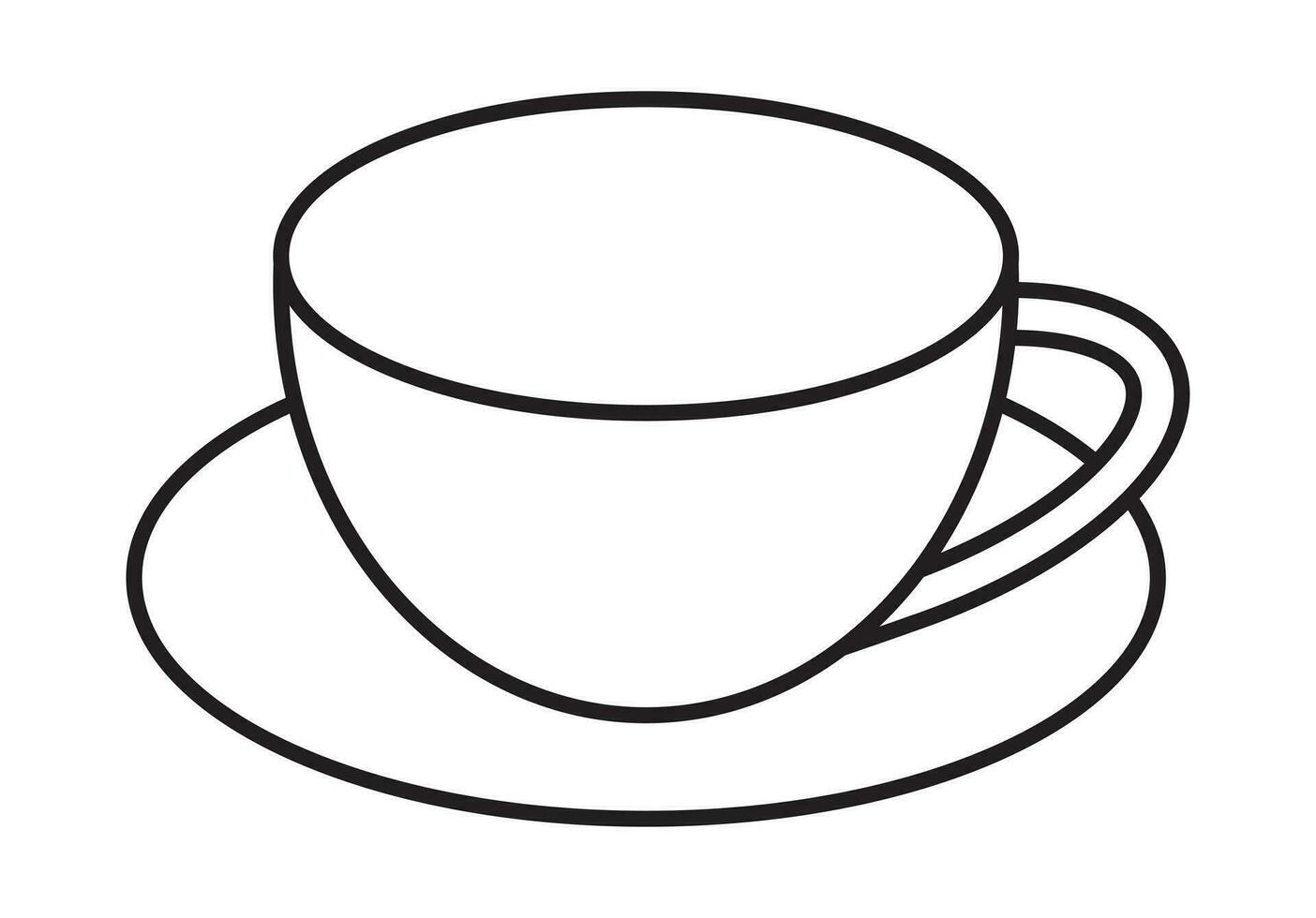 un taza de caliente café café o cafeína bebida plano íconos vector