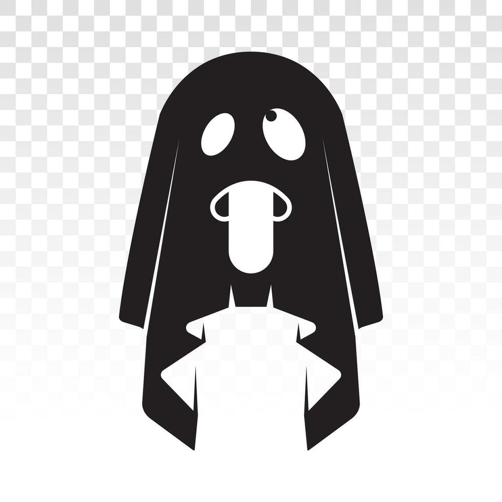 Scary ghost or ghost sticking out tongue flat icon for apps and websites vector