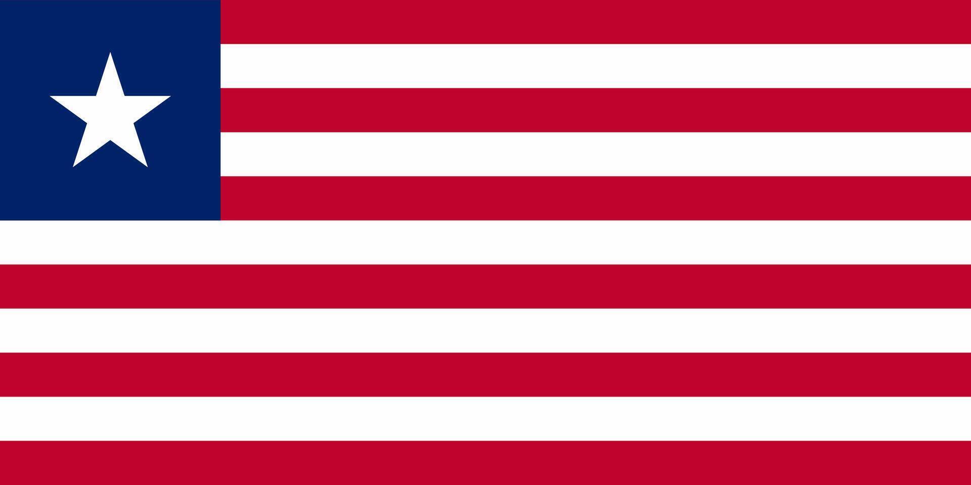 The national flag of the Republic of Liberia is isolated in official colors. vector