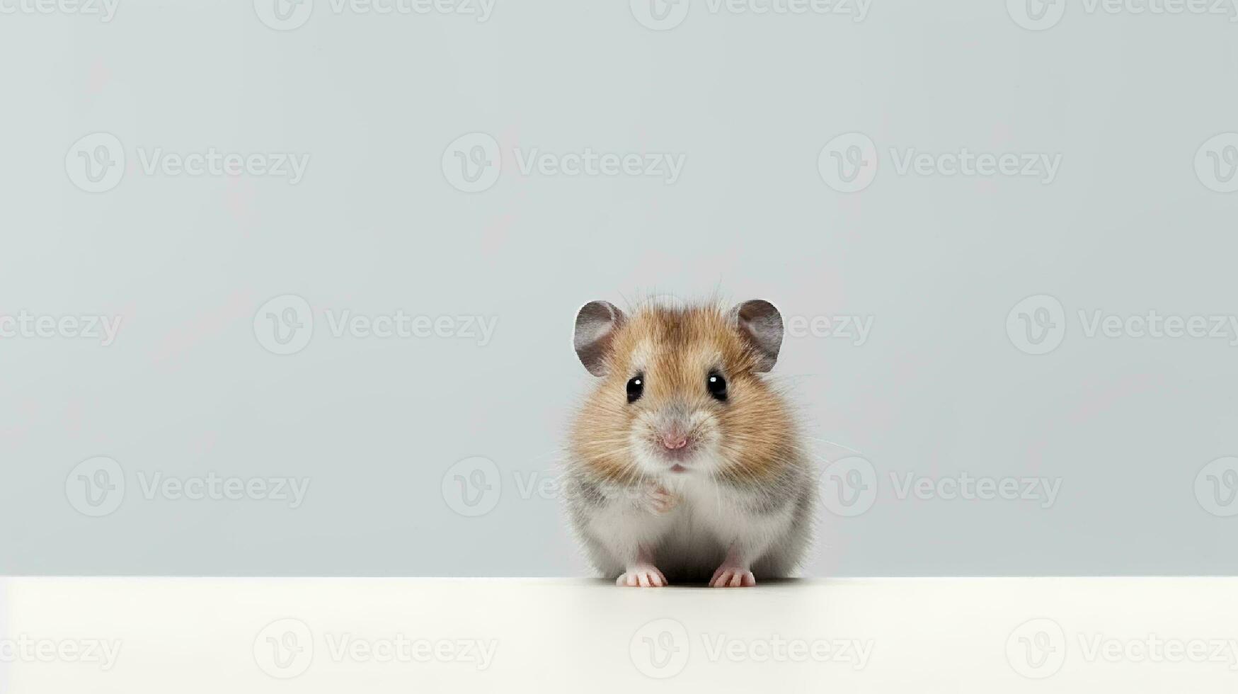 Photo of a dwarf hamster on white background. Generative AI