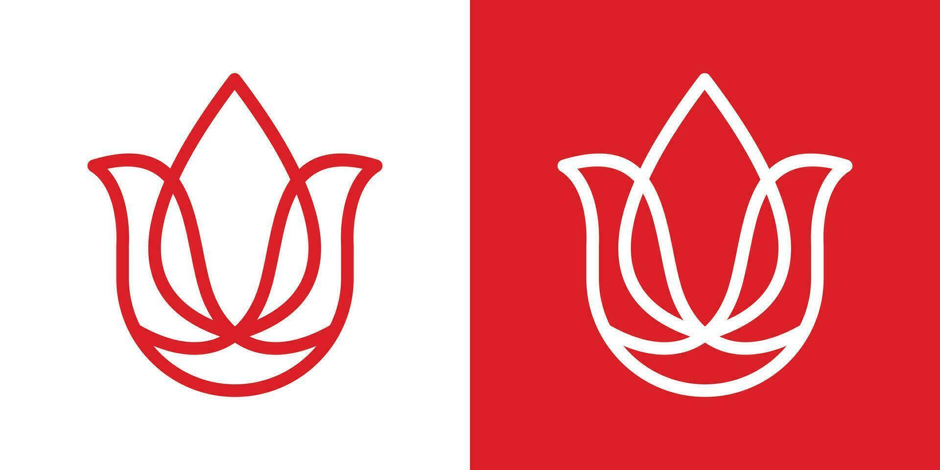 lotus flower element logo design made in line icon vector inspiration style