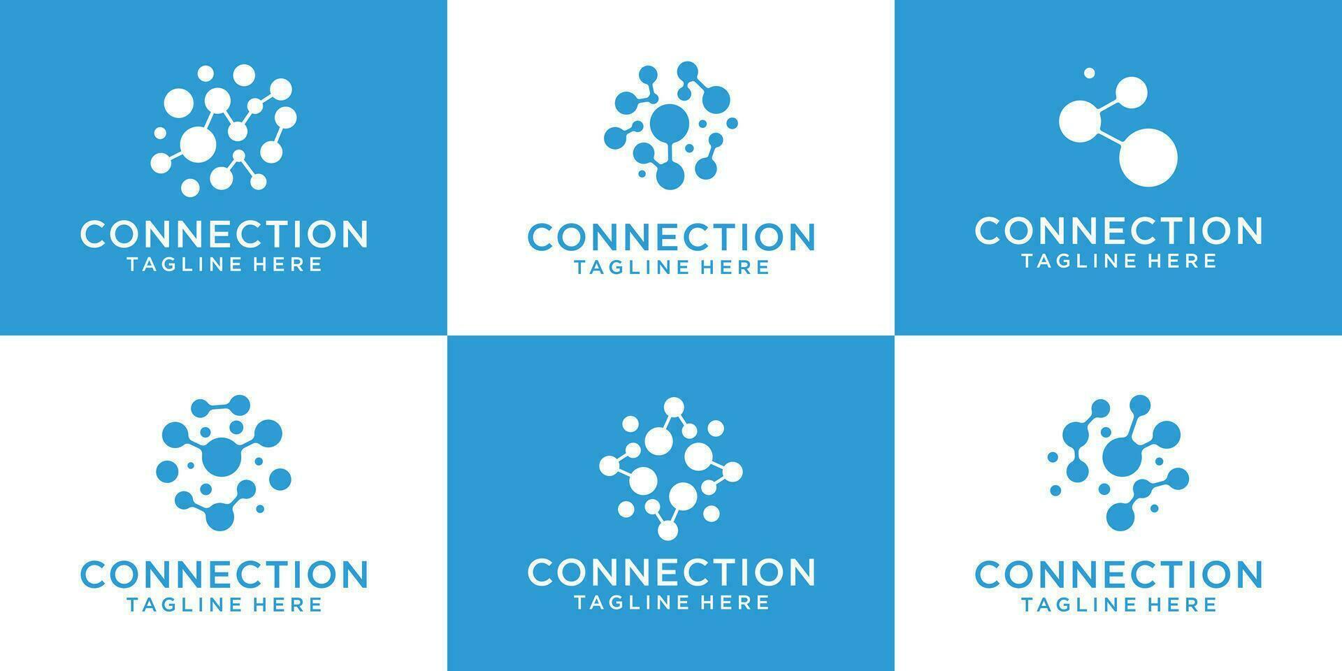 logo design connection technology modern set template vector