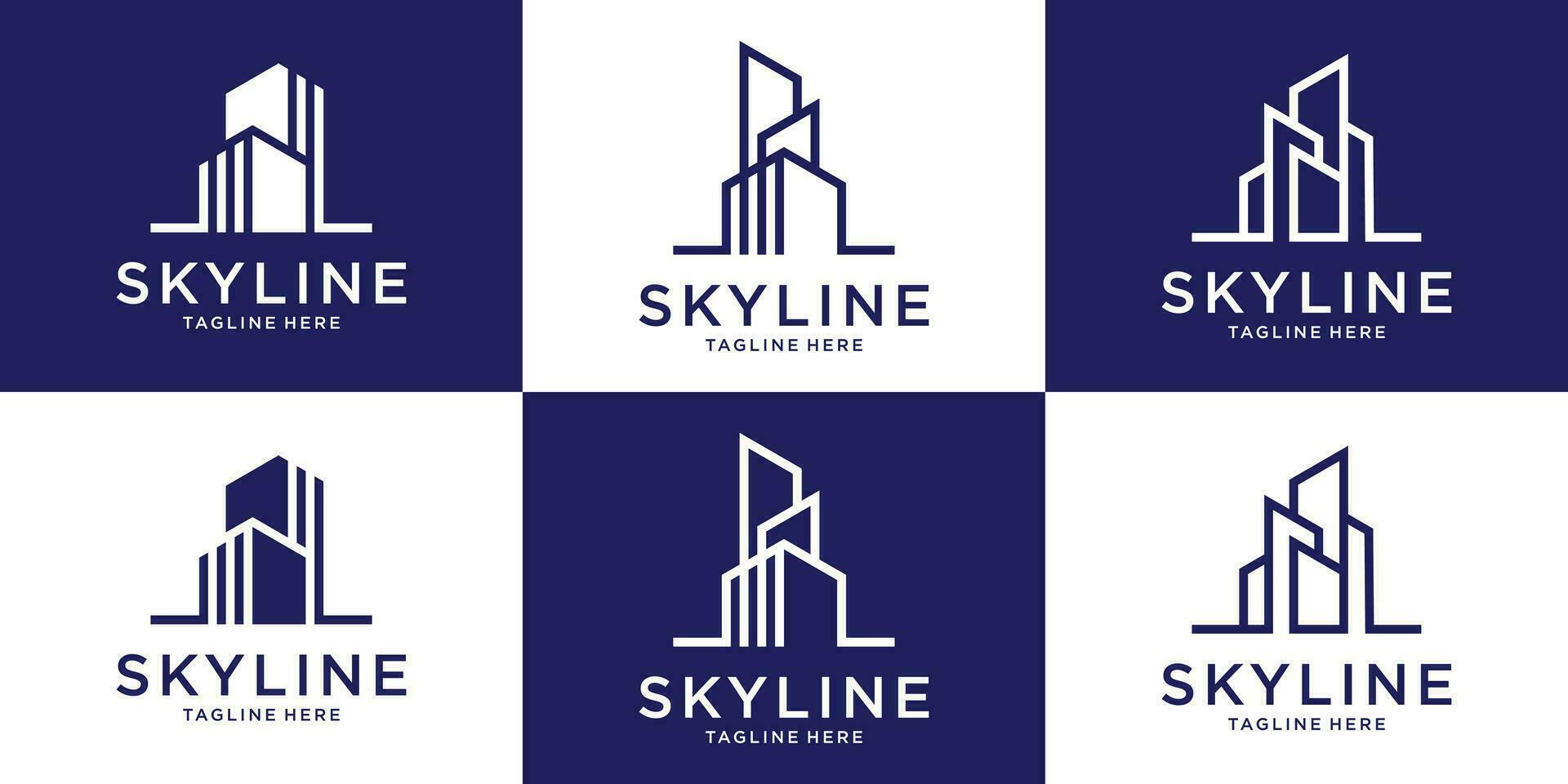 logo design skyline modern building template vector