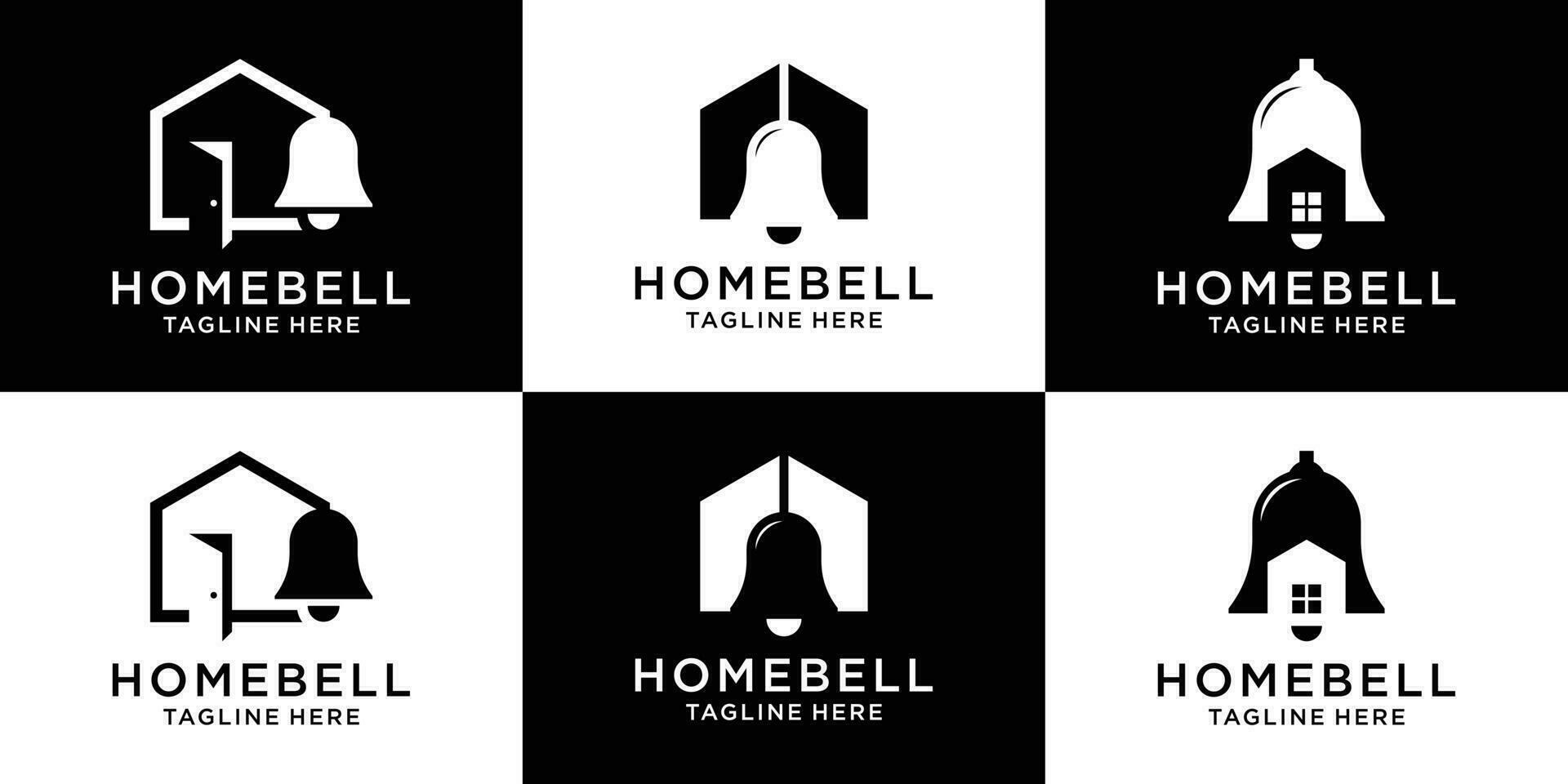 logo design home with bell combined creative template vector