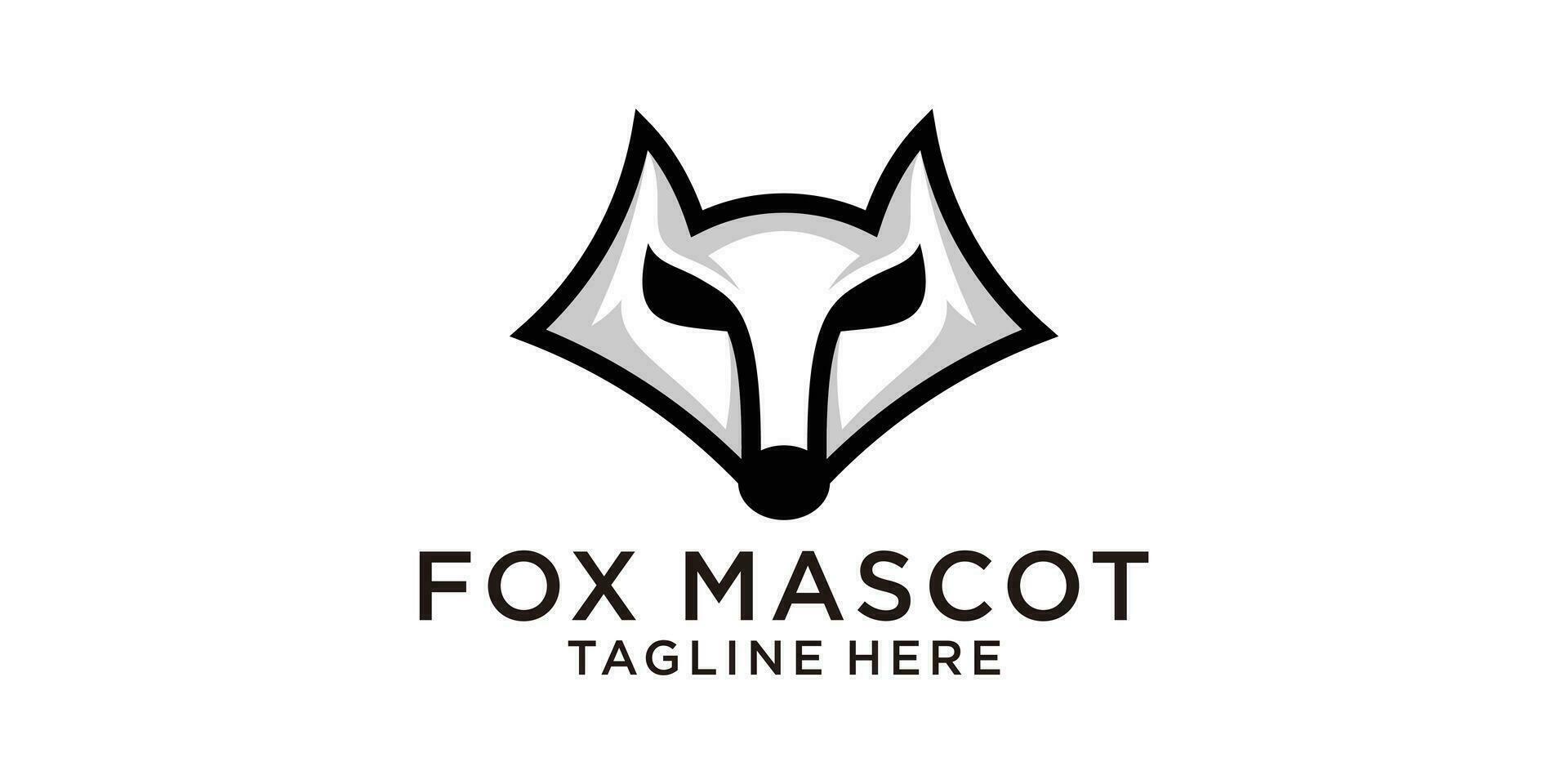 logo design mascot fox simple strong full color vector