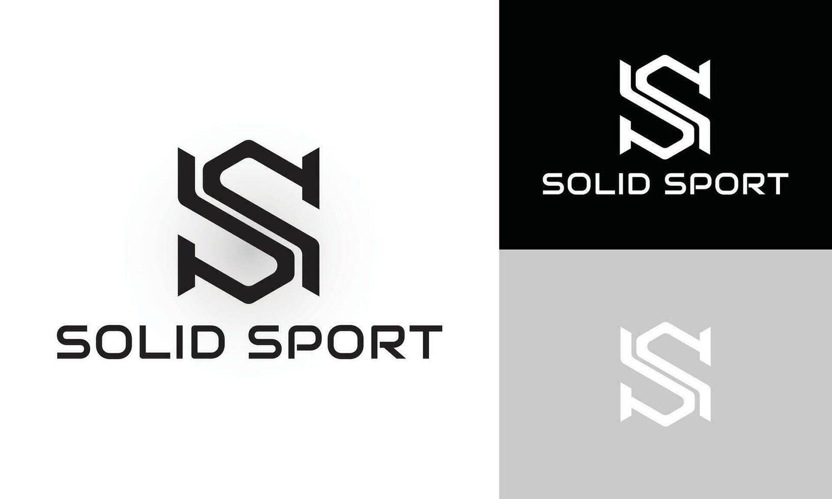 Abstract initial letter S or SS logo in black color isolated in white and black background. letter s hexagon logo design vector illustration template applied for sport fitness logo design inspiration