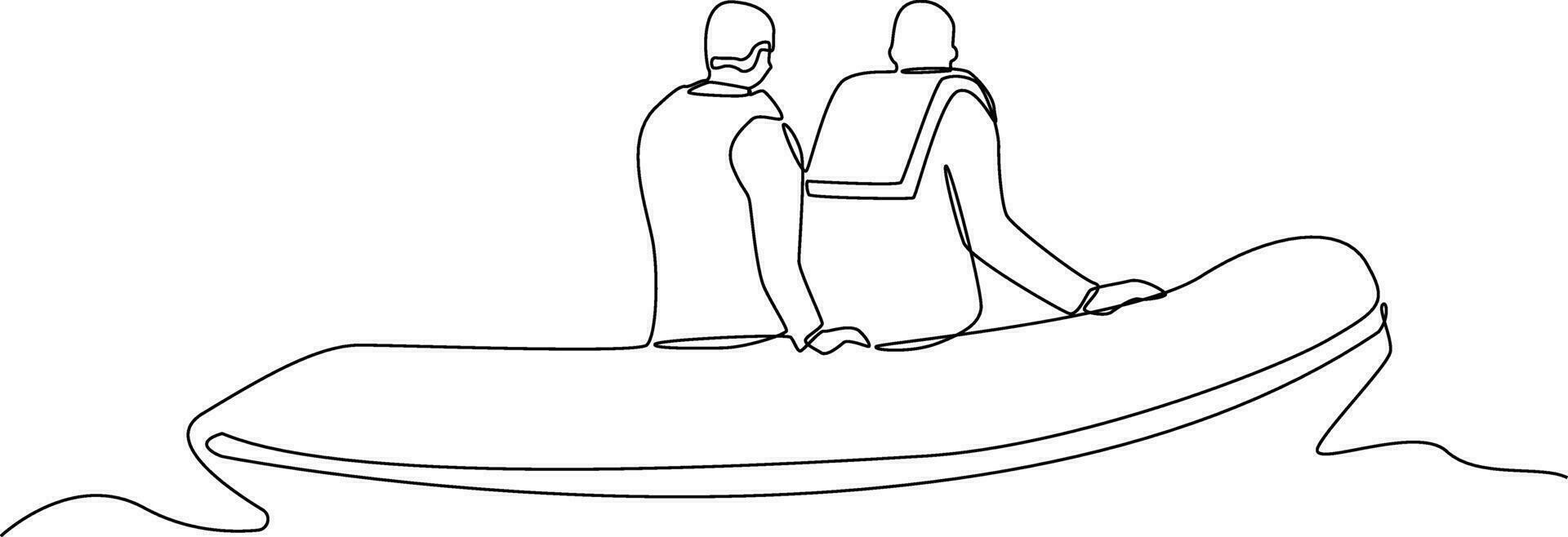 One continuous line drawing of Emergency rescue concept. Doodle vector illustration in simple linear style.