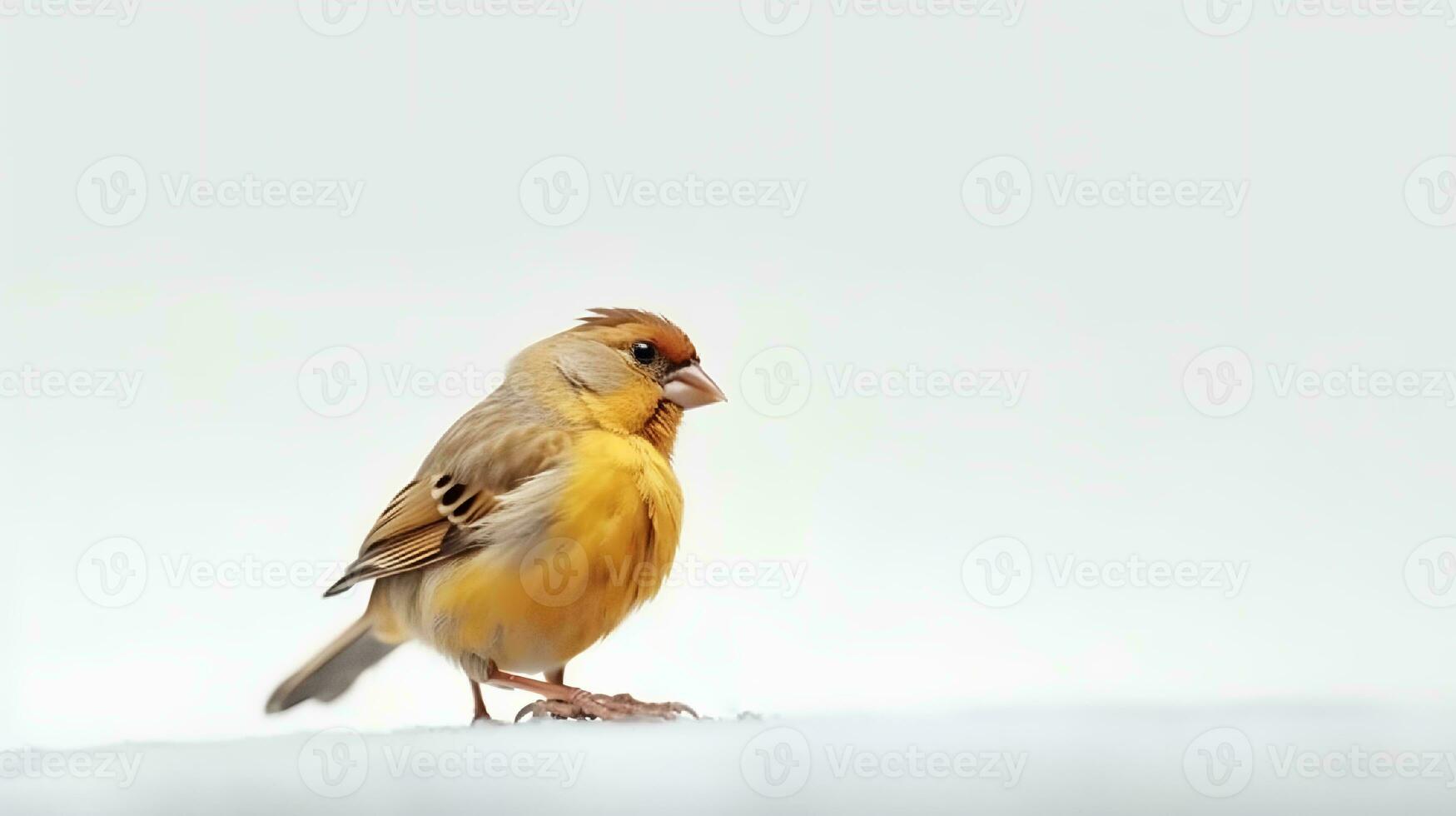 Photo of a finch bird on white background. Generative AI