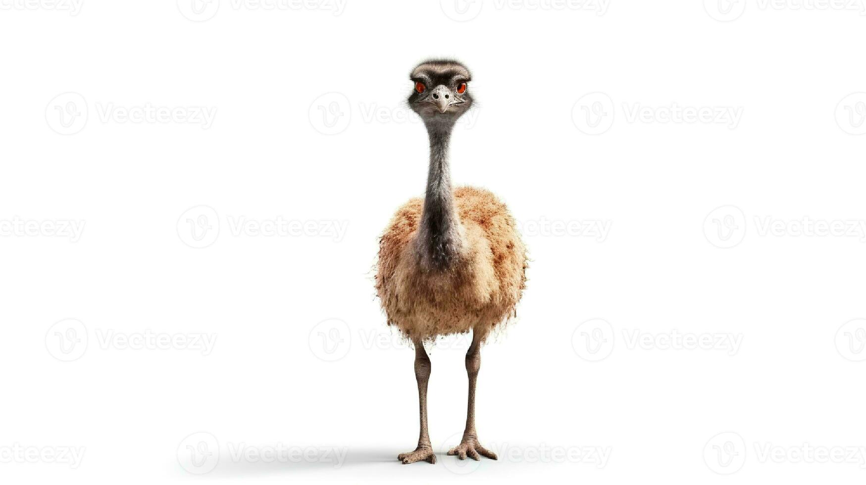 Photo of a ostrich on white background