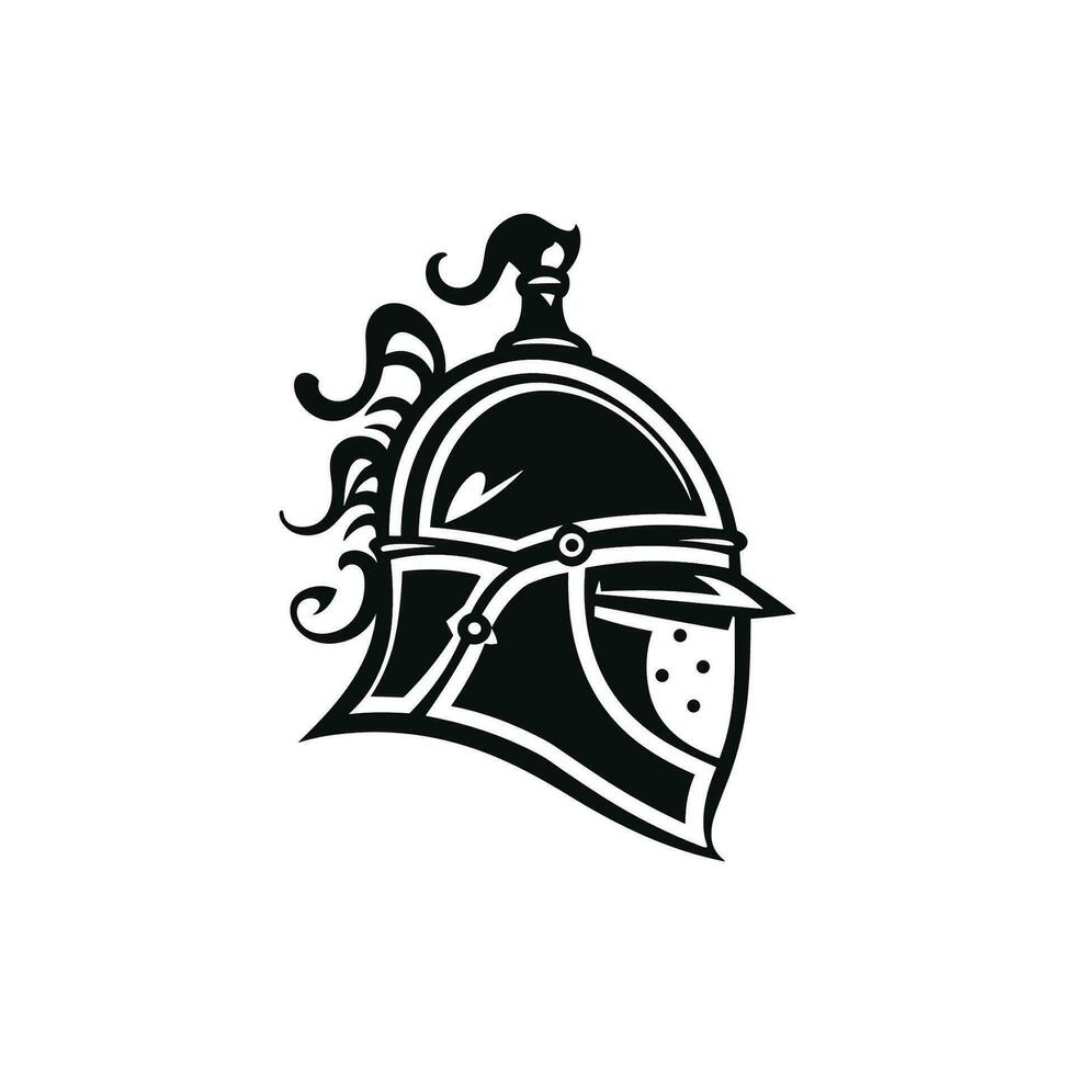 Vector Illustration of an Ornate Knights Helmet