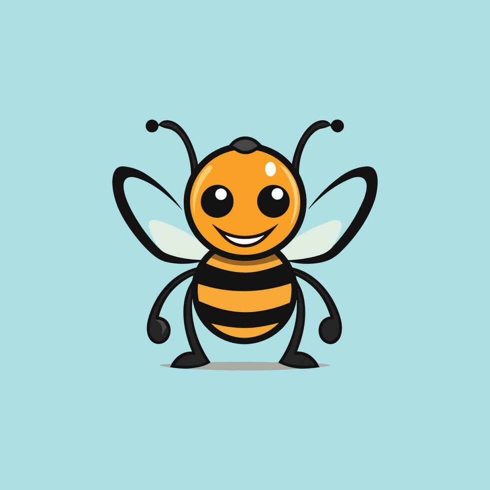 Vector Cartoon of a Smiling Bee