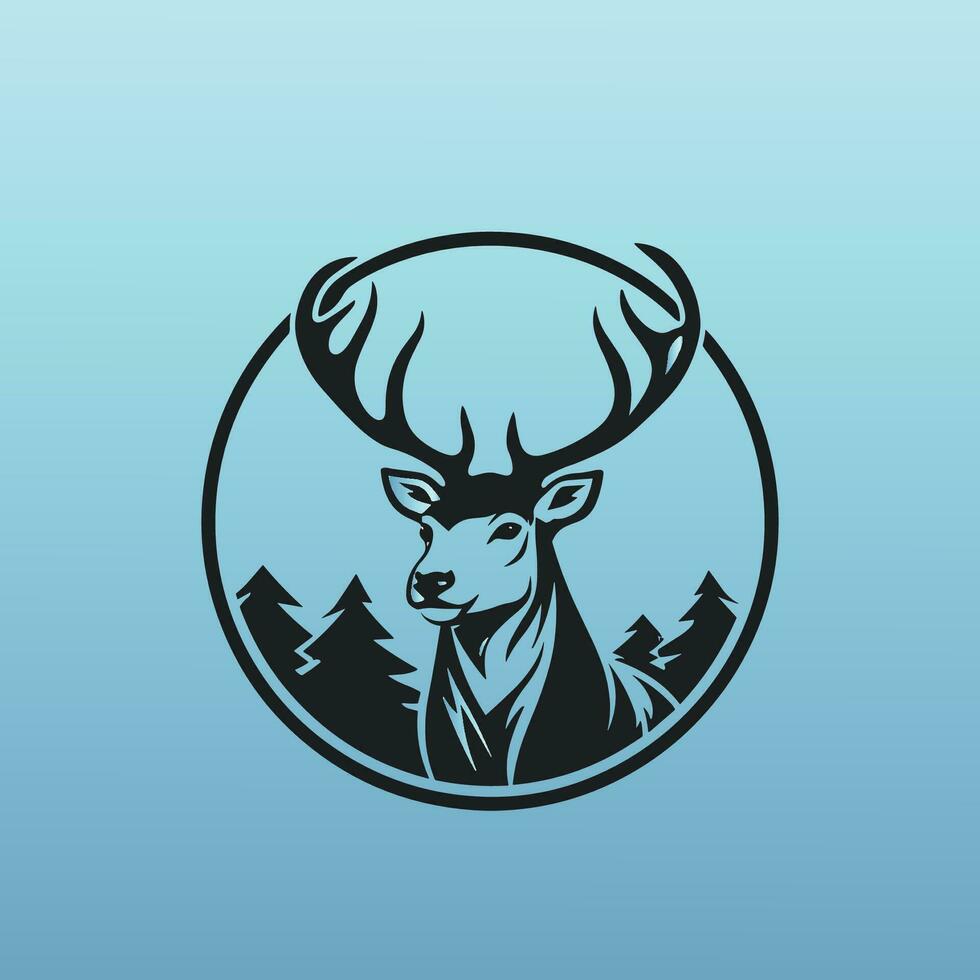 Vector Art of a Majestic Deer in a Forest