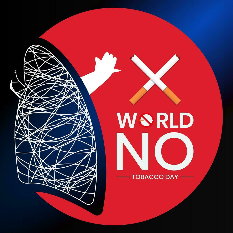 World No Tobacco Day with illustration of lung and cigarettes vector