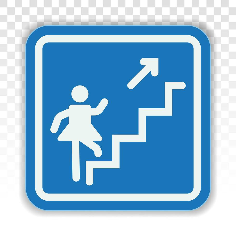 Stairs steps or staircase or stairwell sign line art vector icon for apps or website