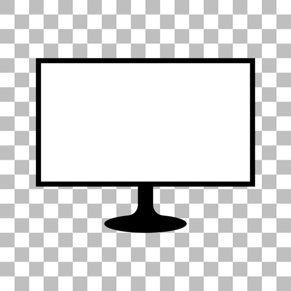 Monitor with a blank screen vector