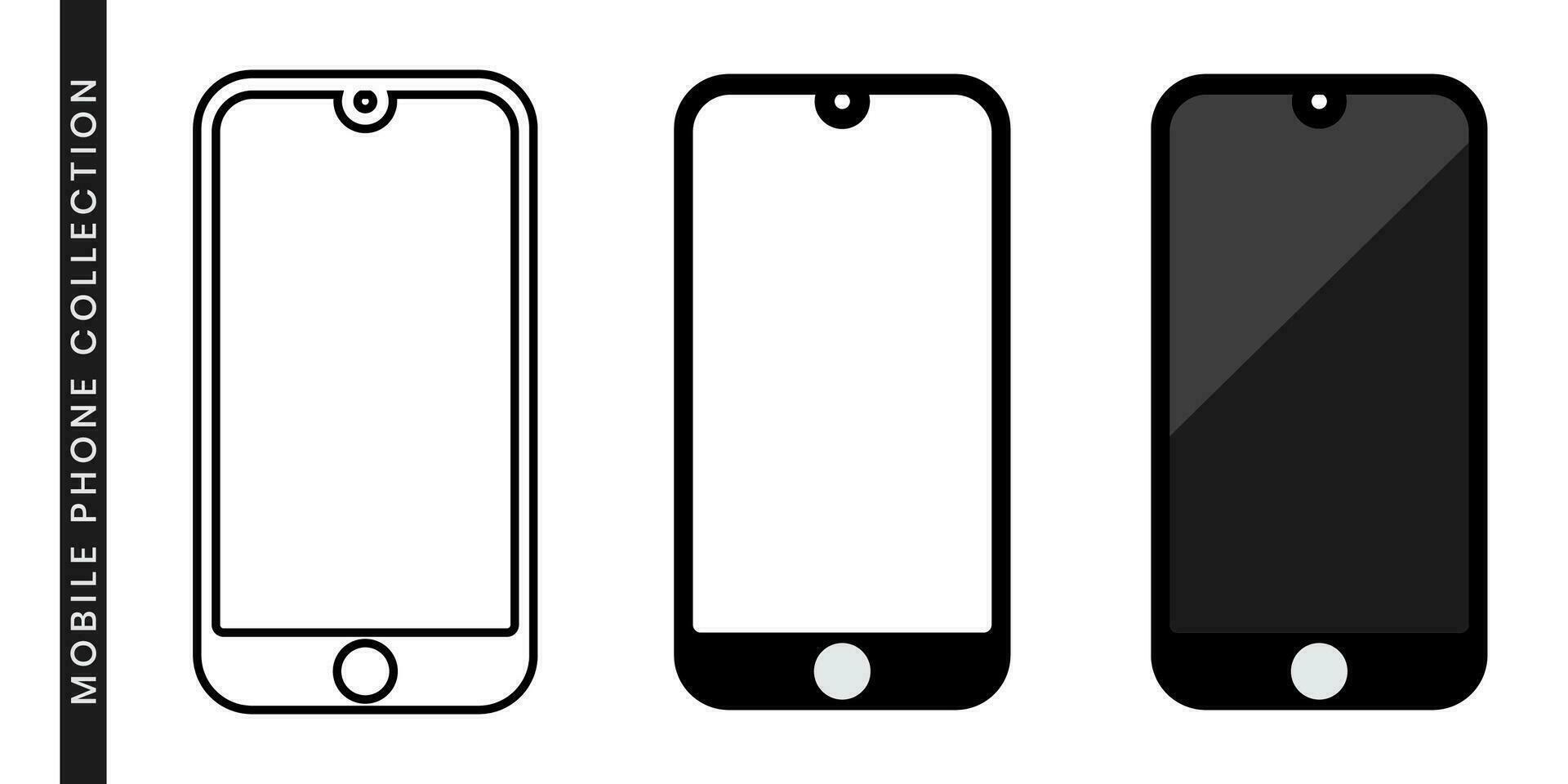 Mobile phone with a blank screen vector