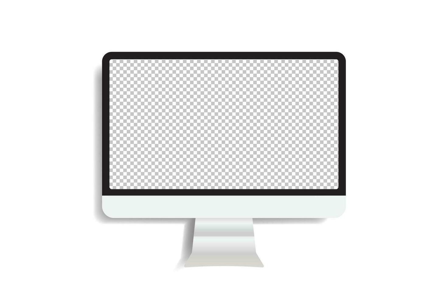 Realistic Computer Monitor Display with a blank screen on a white background vector