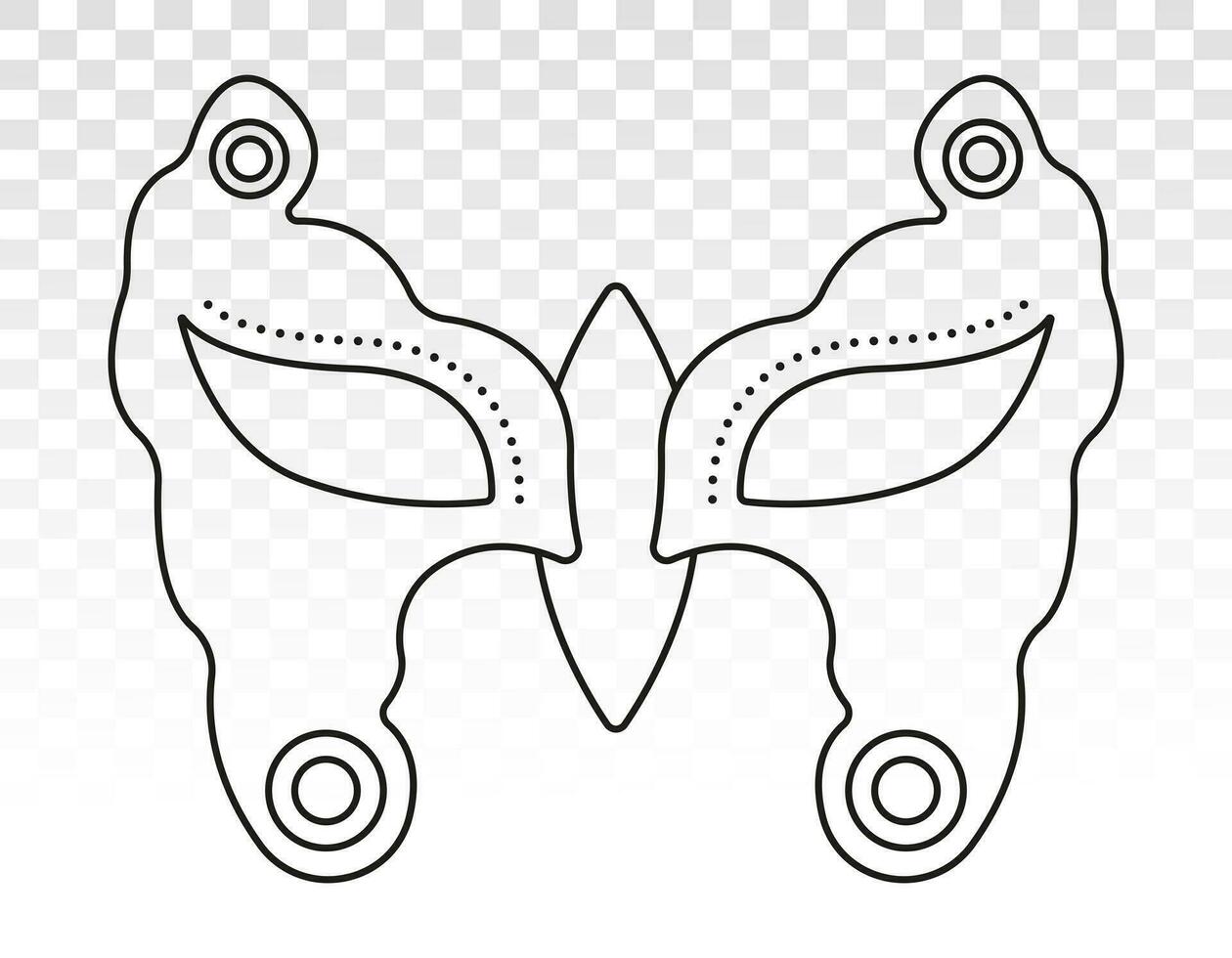 carnival or festival disguise mask - line art icon for apps and website vector