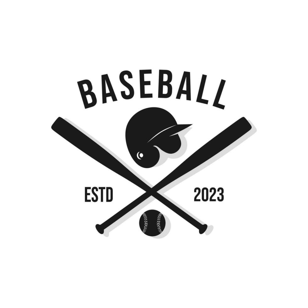 vintage logo baseball vector template illustration