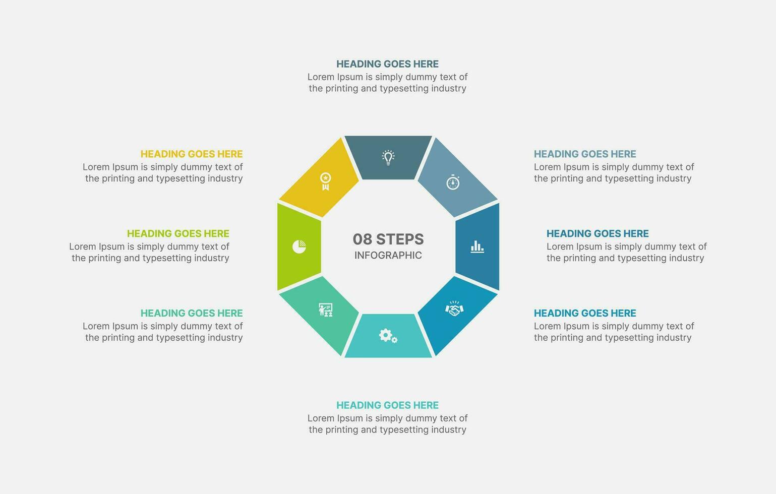 Circle Infographic Template Design Element With 8 Steps or Options vector