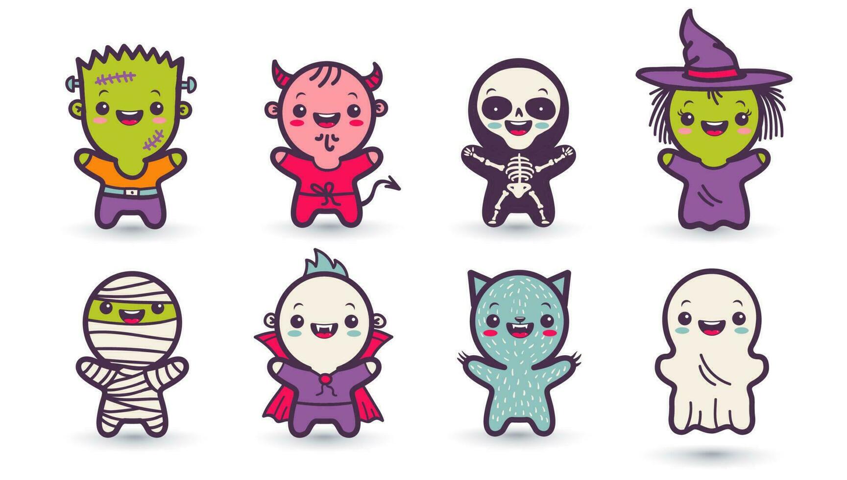 Vector Halloween monsters.