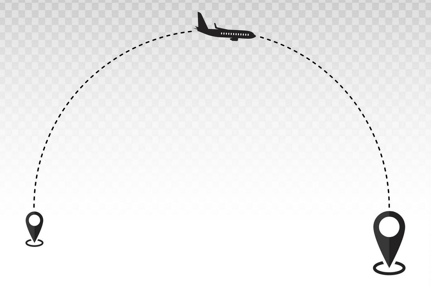 Travel plane start point and destination points vector