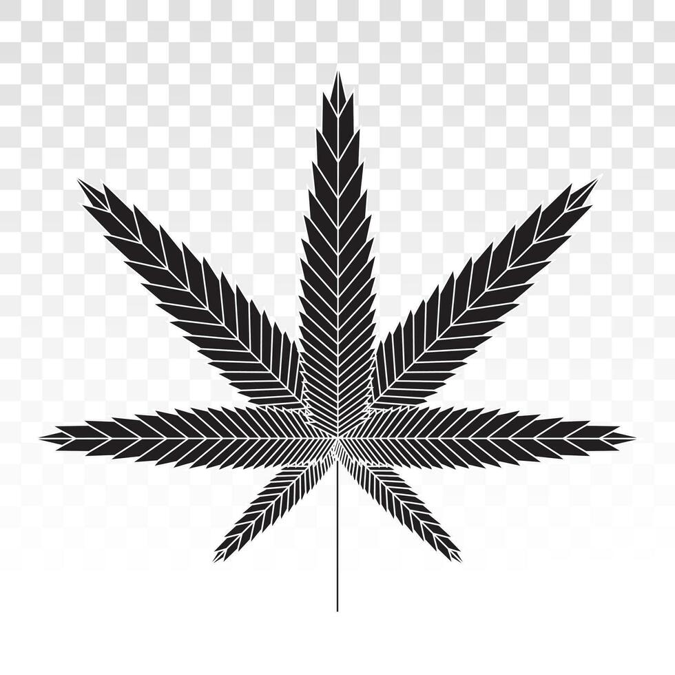 Cannabis or marijuana hemp leaf flat icon vector