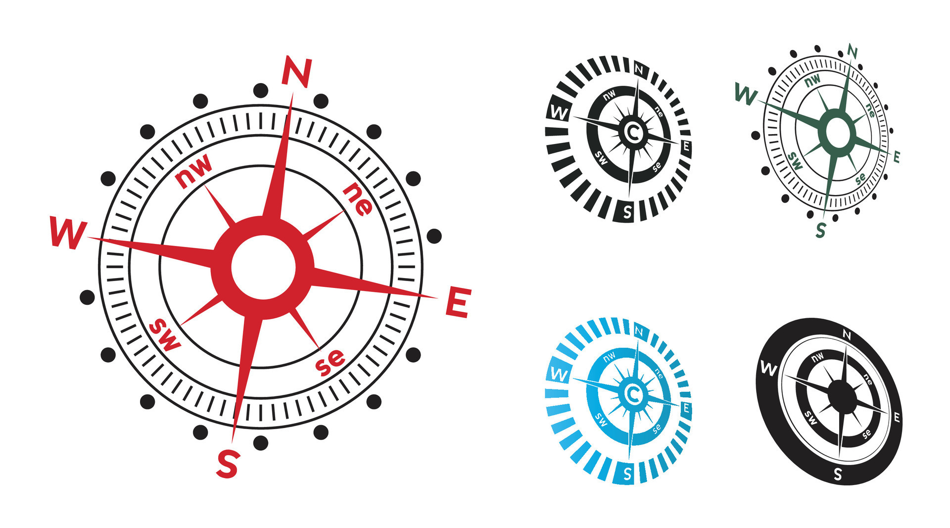 Compass logo design. pointer north, south, east, west, compass symbol