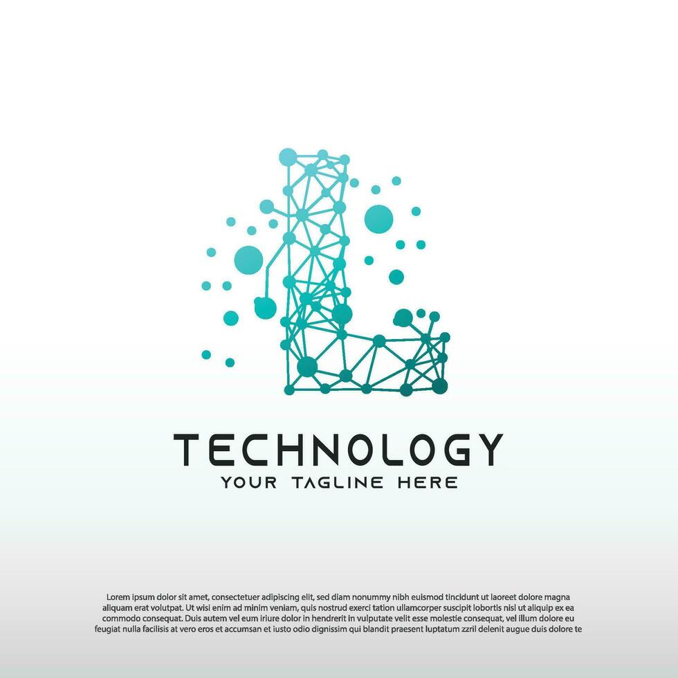 Technology logo with initial L letter, network icon -vector vector