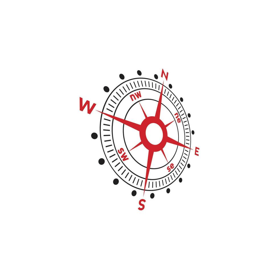 Compass logo design. pointer north, south, east, west, compass symbol. direction sign. vector element illustration.