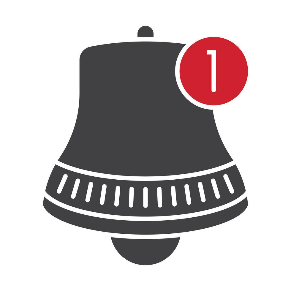 Inbox message alert bell notification flat icon for apps or websites vector