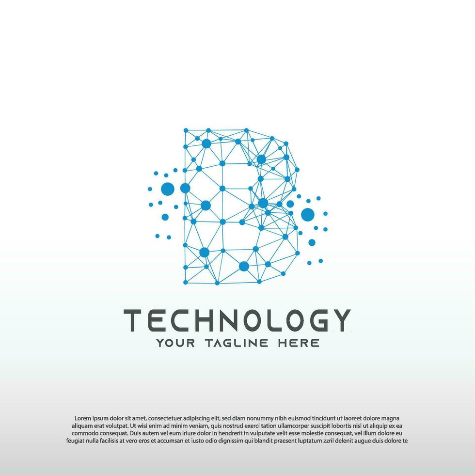 Technology logo with initial B letter, network icon -vector vector