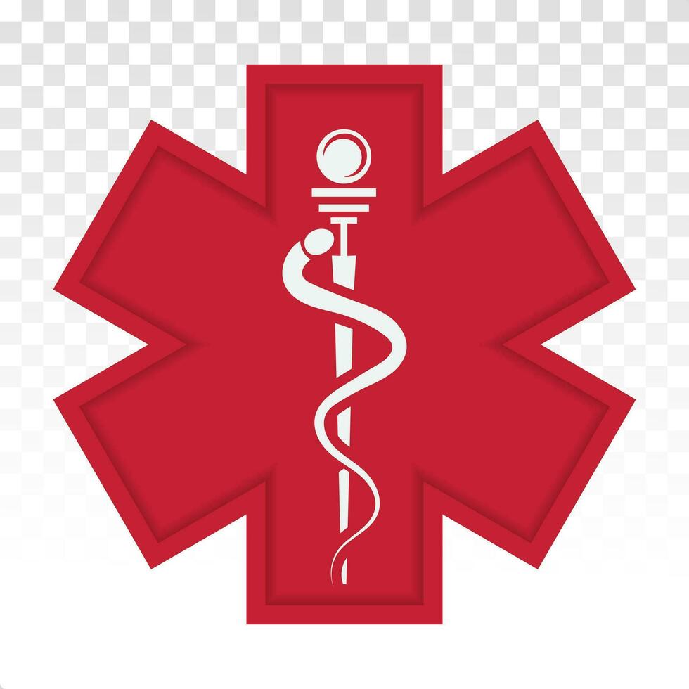 Medical alert emergency or ems flat icon for apps and websites vector