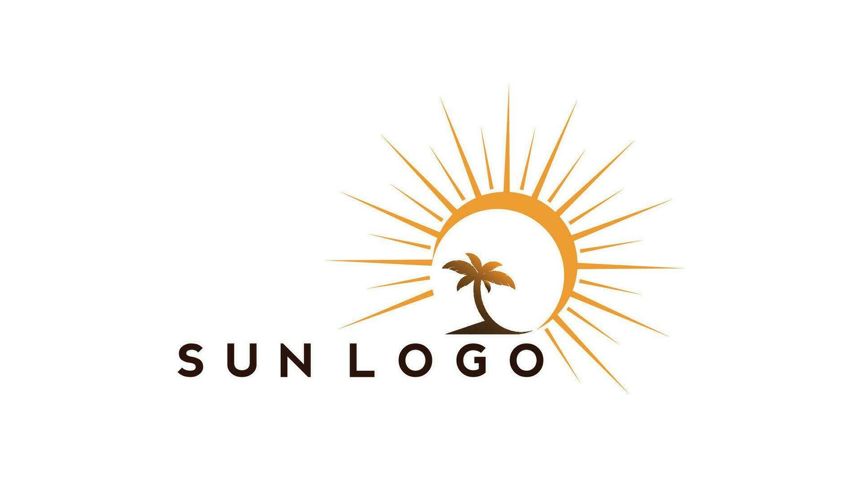 sun logo design on the horizon. summer sign or symbol. Sun icon vector. illustration element. vector