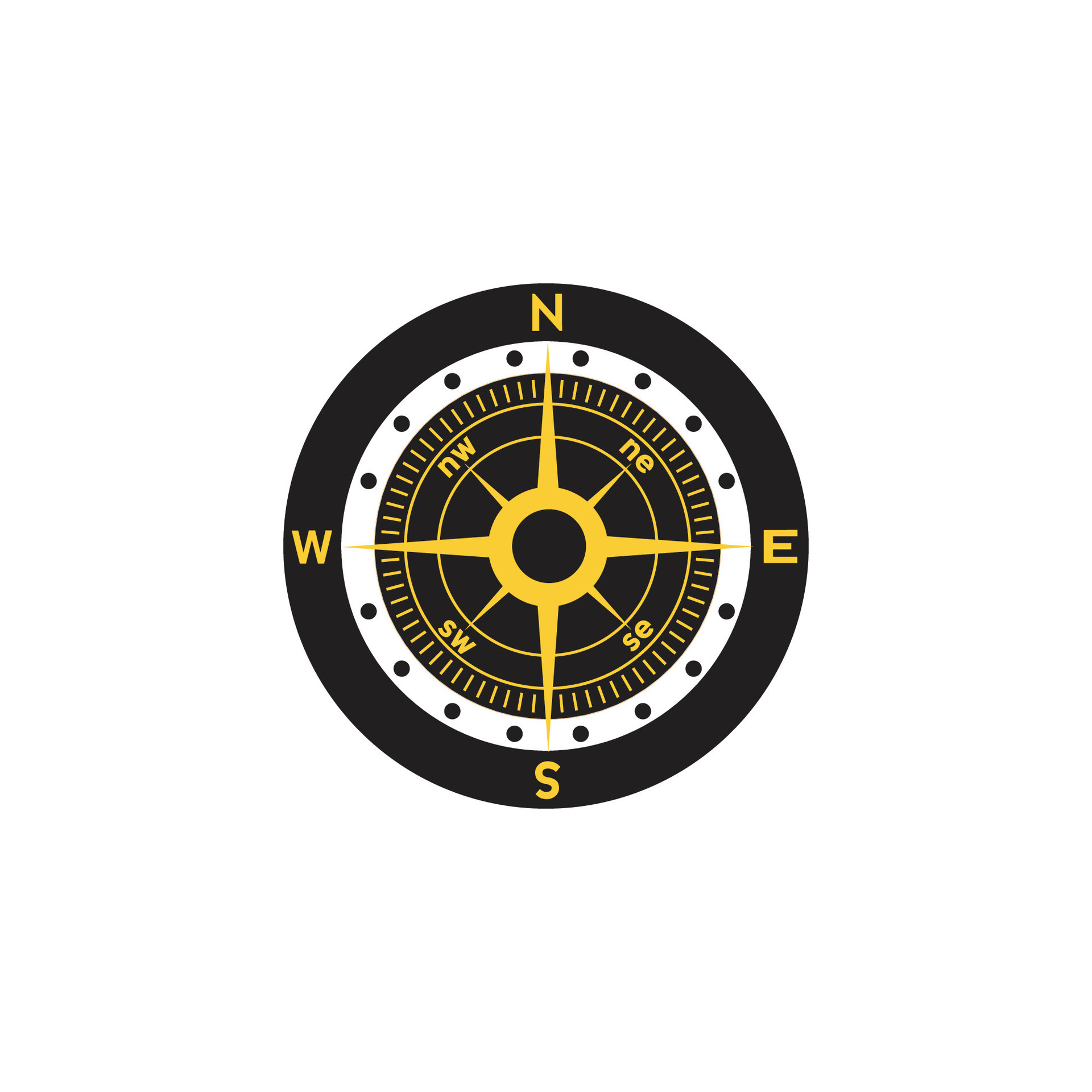 Compass logo design. pointer north, south, east, west, compass symbol