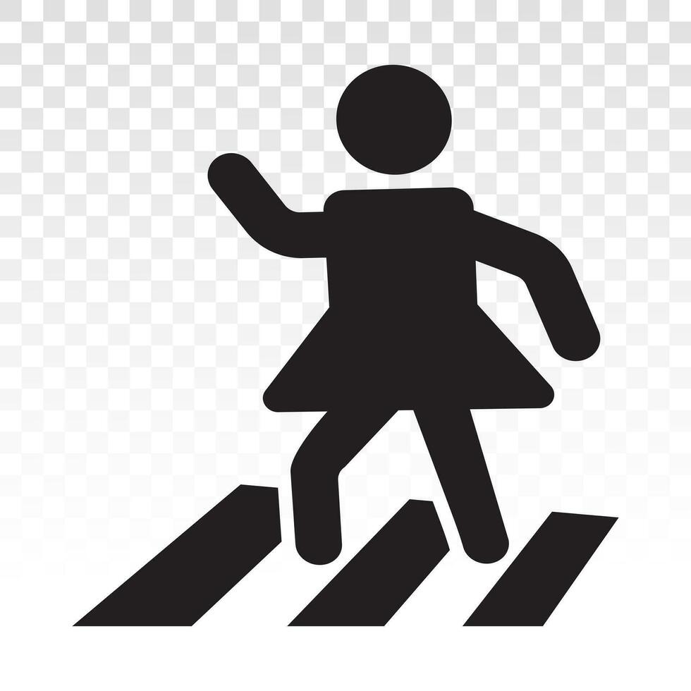 Pedestrian crossing orcrosswalk flat icon for apps or website vector