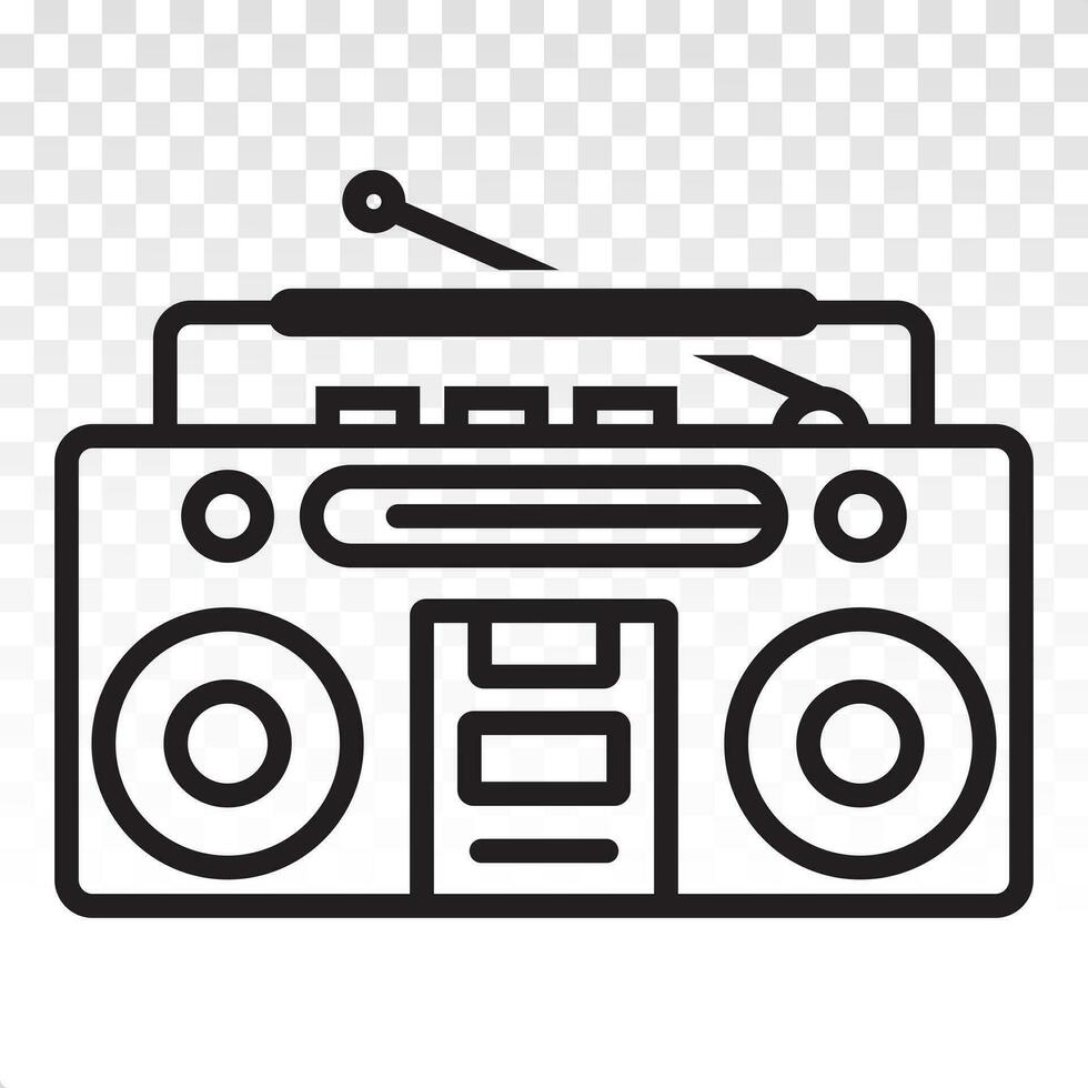 Old radio line art  icons for apps or website vector
