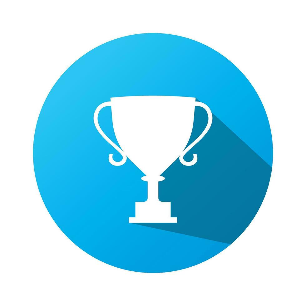 Trophy icon with a blue background vector