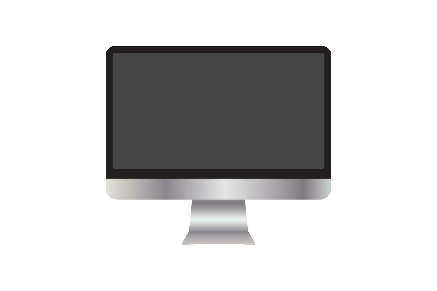 Monitor with a blank screen vector