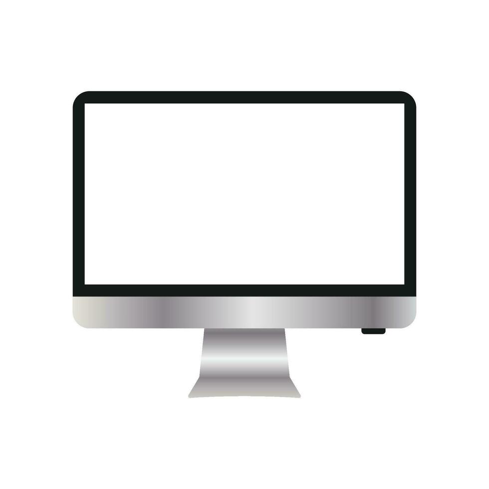 Monitor with a blank screen vector