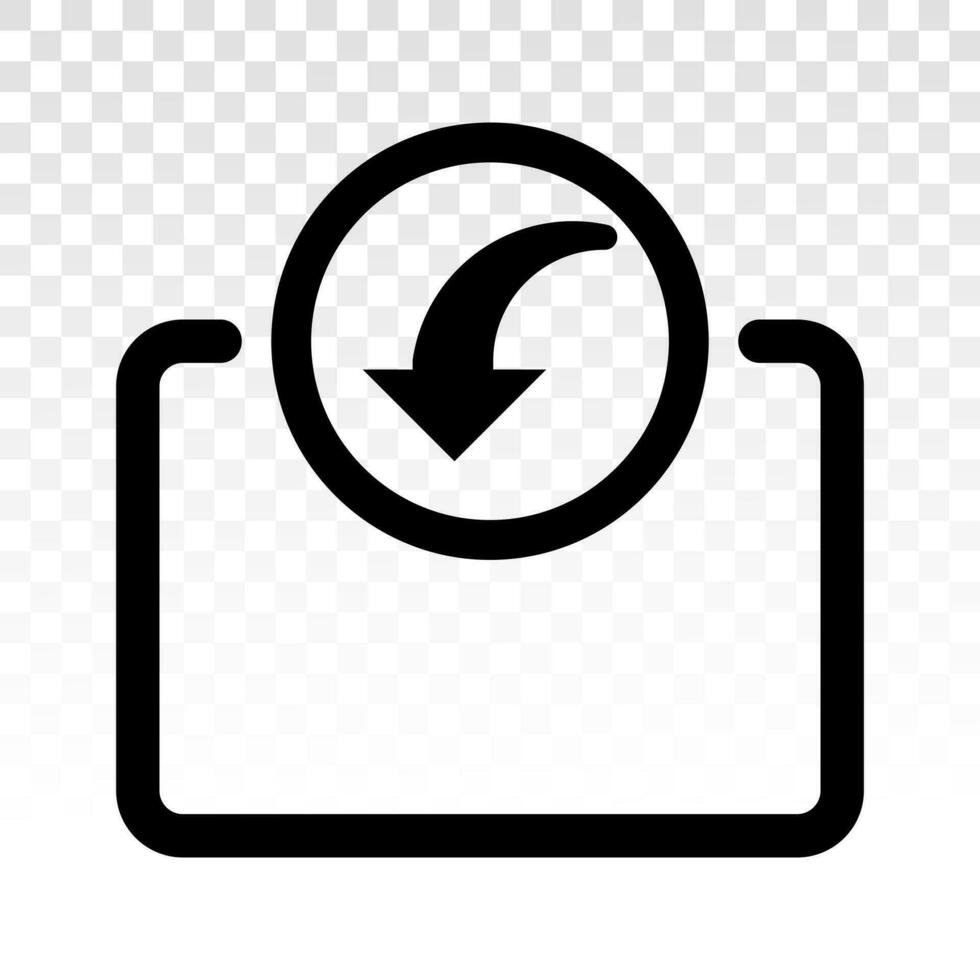 import files or document download icon with line art for apps or websites vector