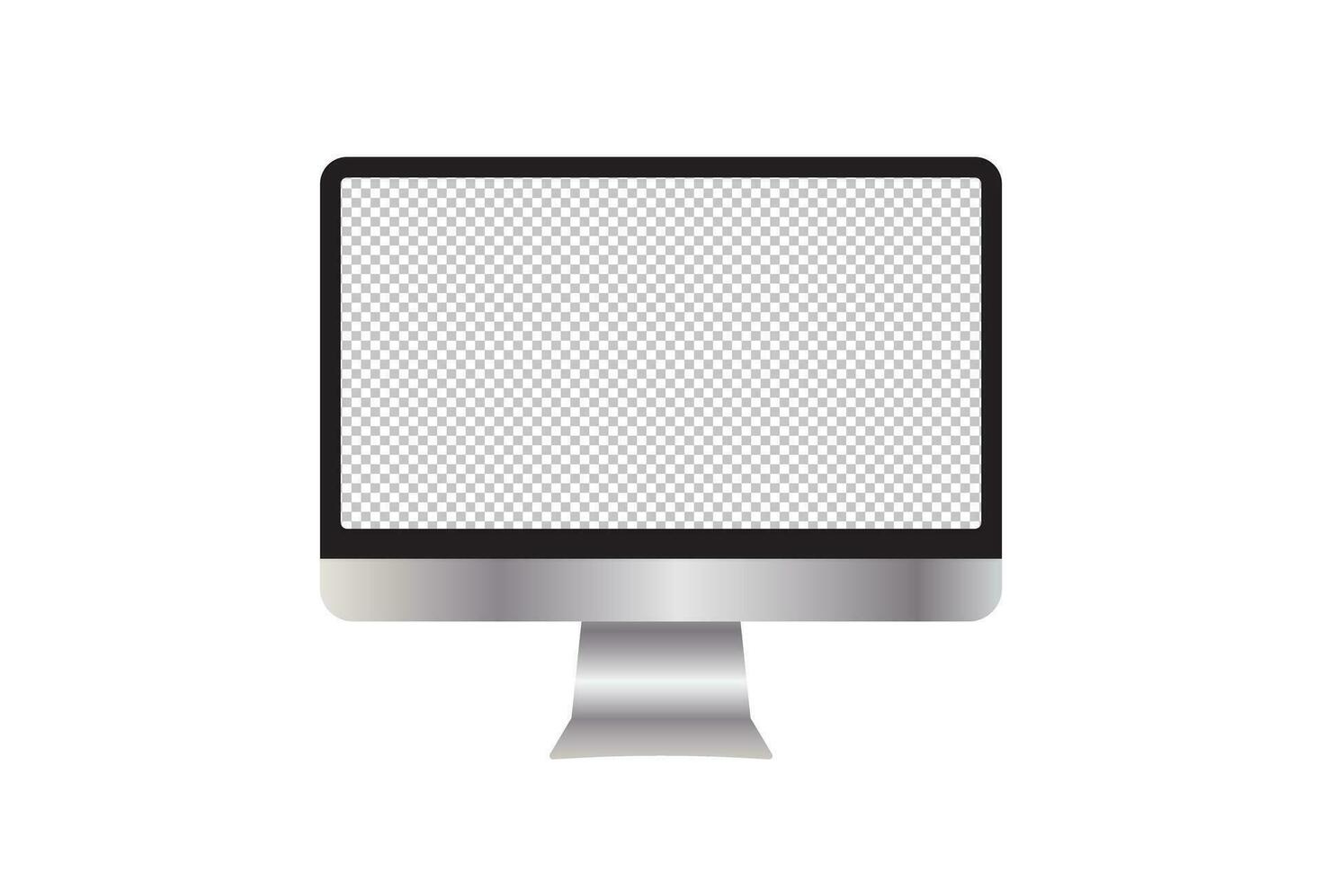 Monitor with a blank screen vector