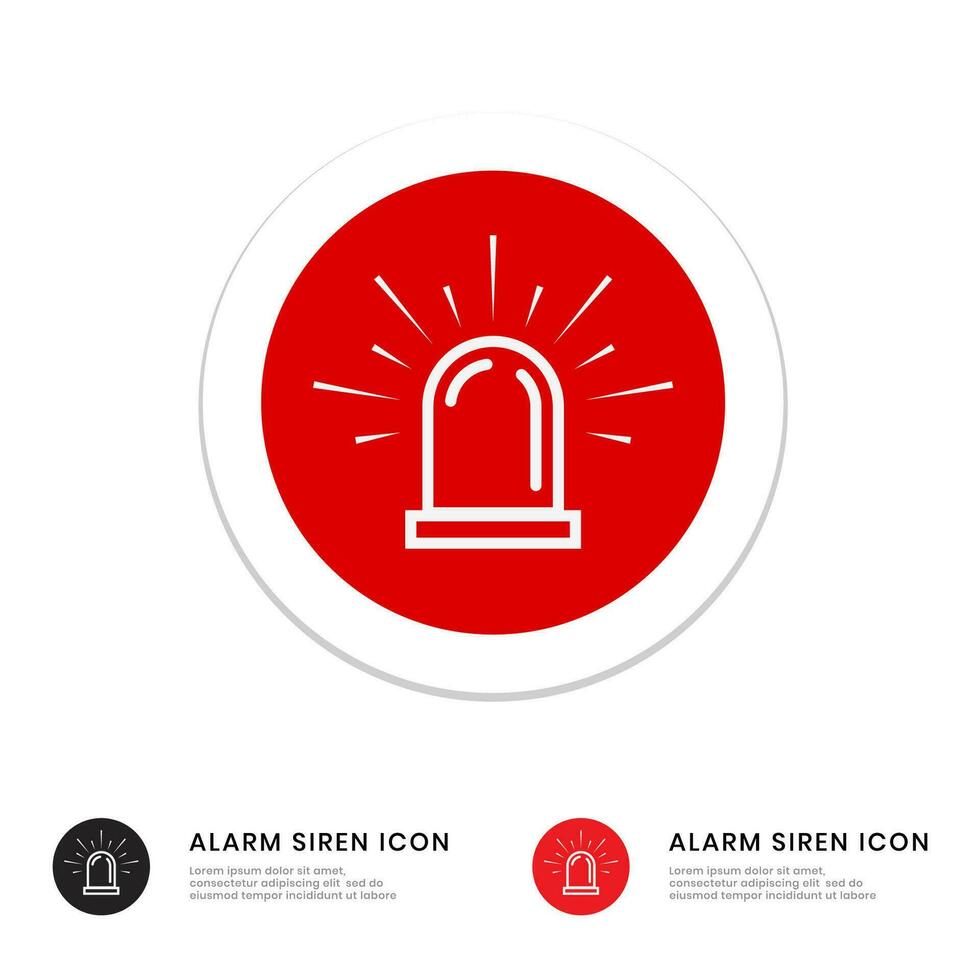 Alarm siren flat icon for application or website vector
